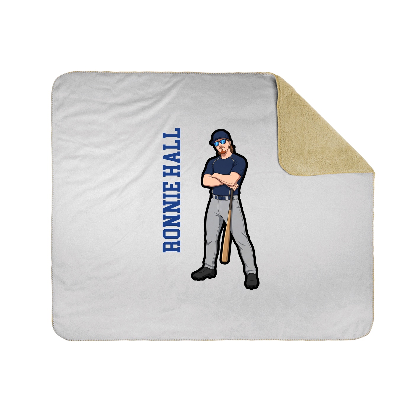 Throw Blanket — Name Vertical in White
