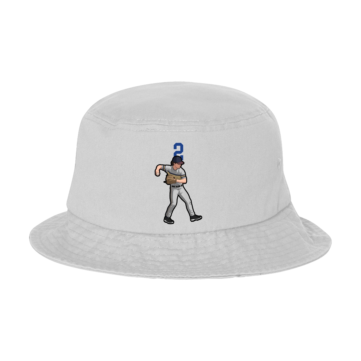 Bucket Cap — Number Top in White