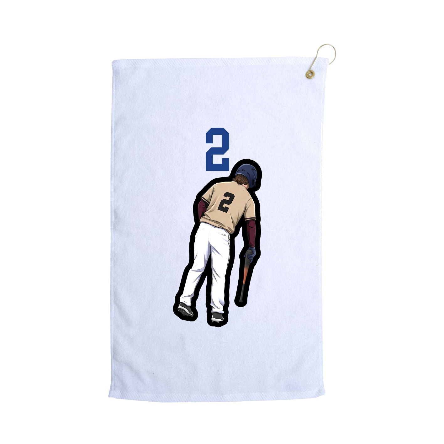 Golf Towel — Number Top in White