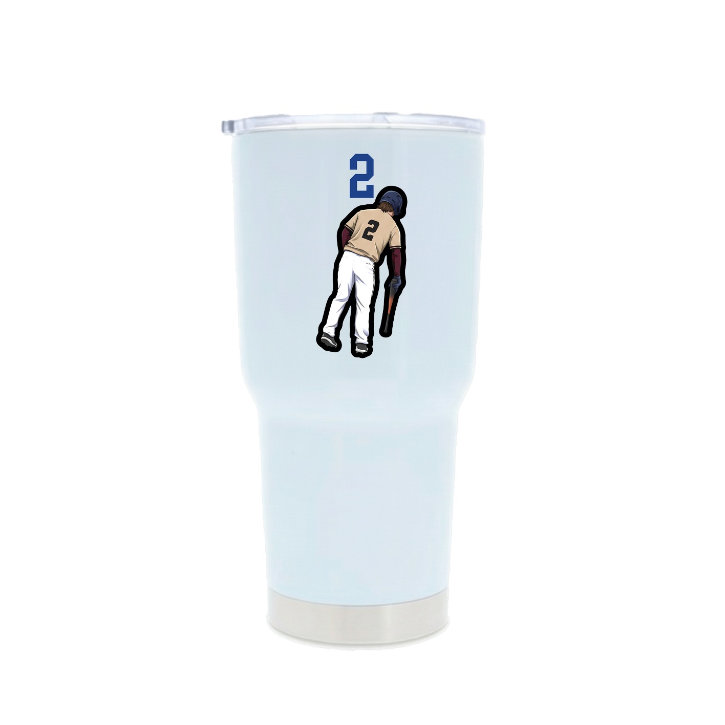 30oz Stainless Steel Tumbler — Number Top in White