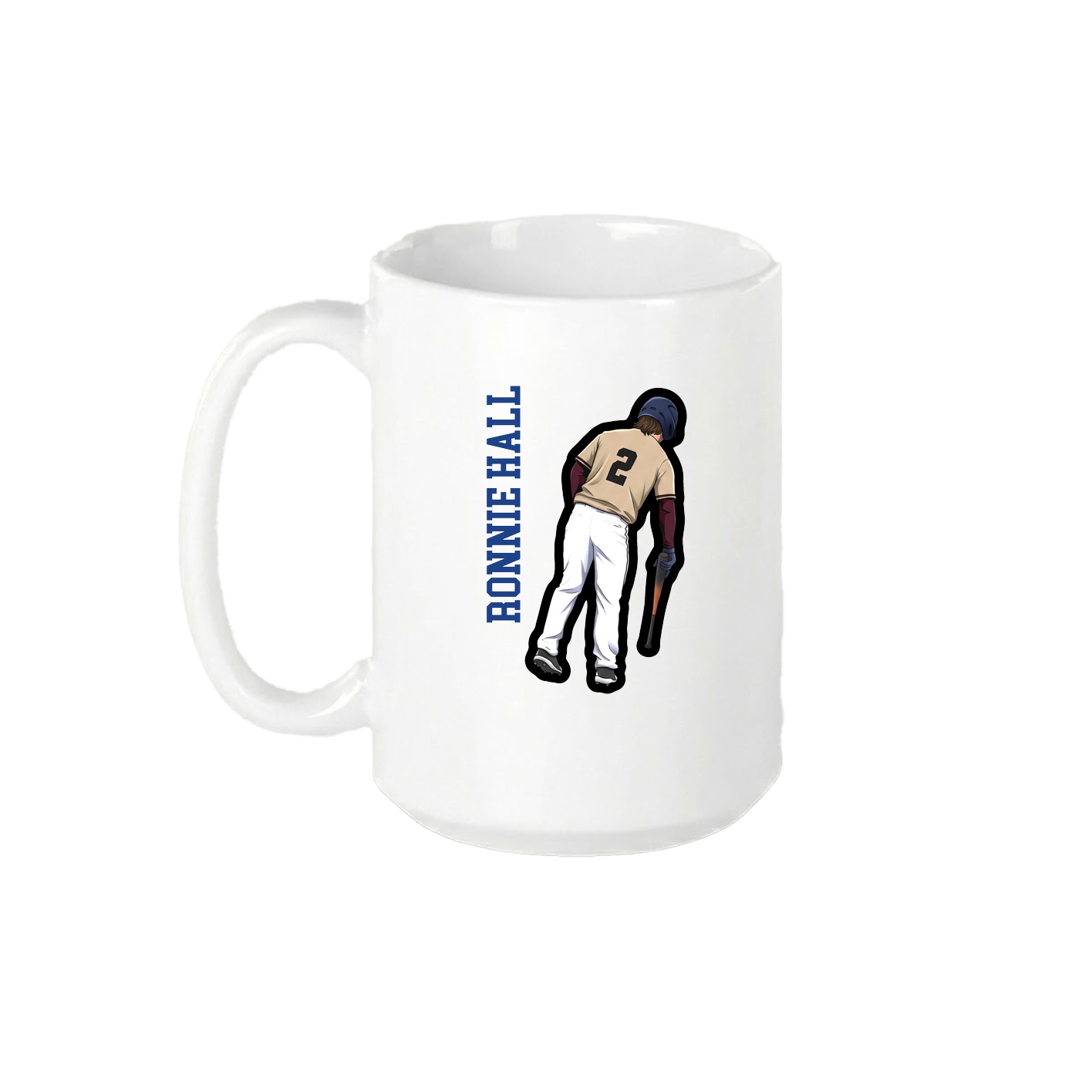 15oz Coffee Mug — Name Vertical in White