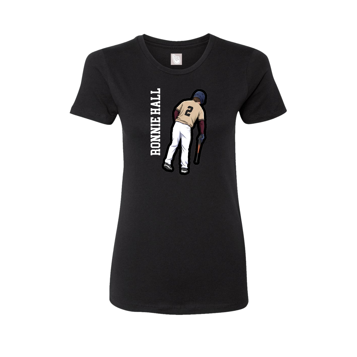 Fitted Women's Tee — Name Vertical in Black