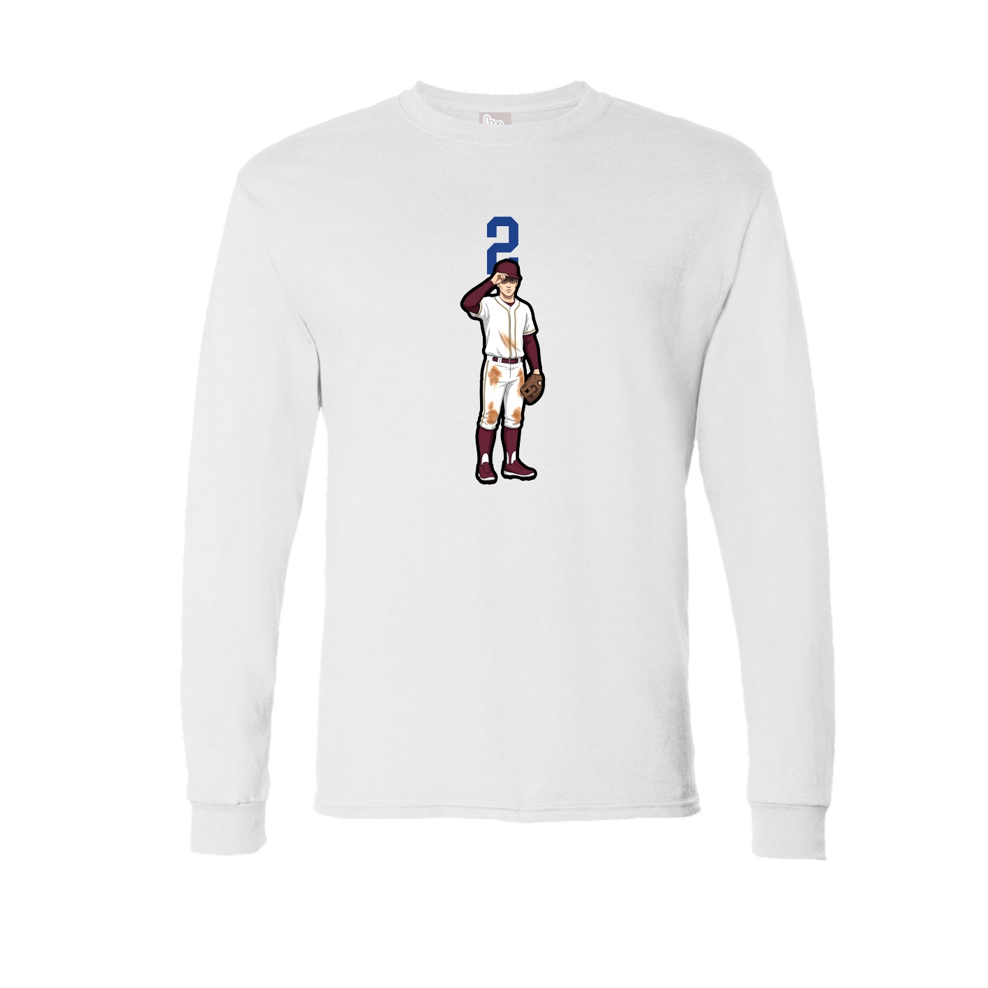 Long Sleeve Tee — Number Top in White