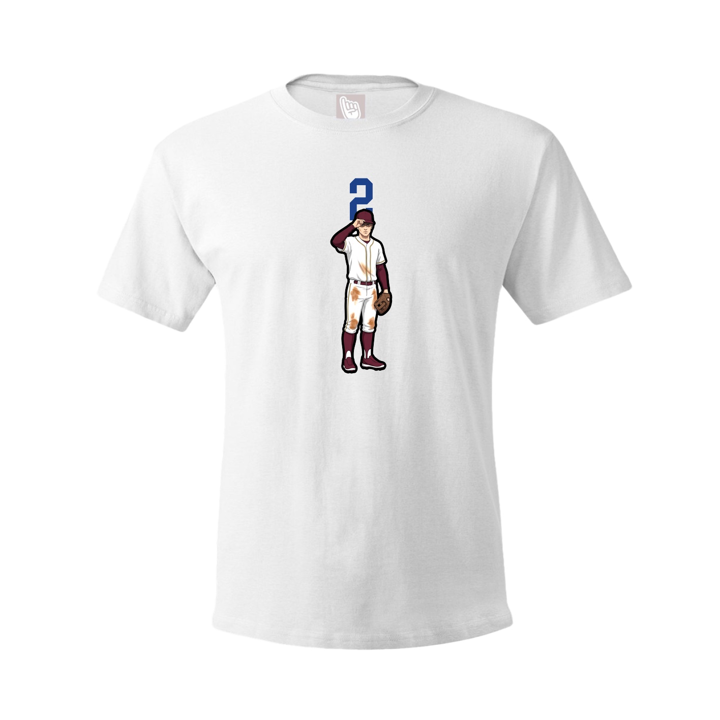 Youth Tee — Number Top in White