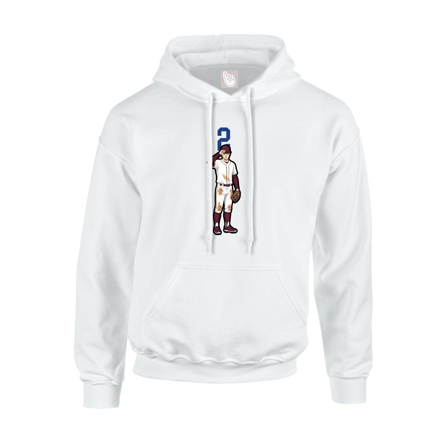 Youth Hoodie — Number Top in White