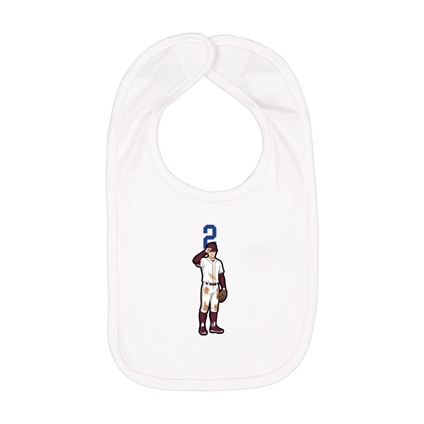 Infant Bib — Number Top in White