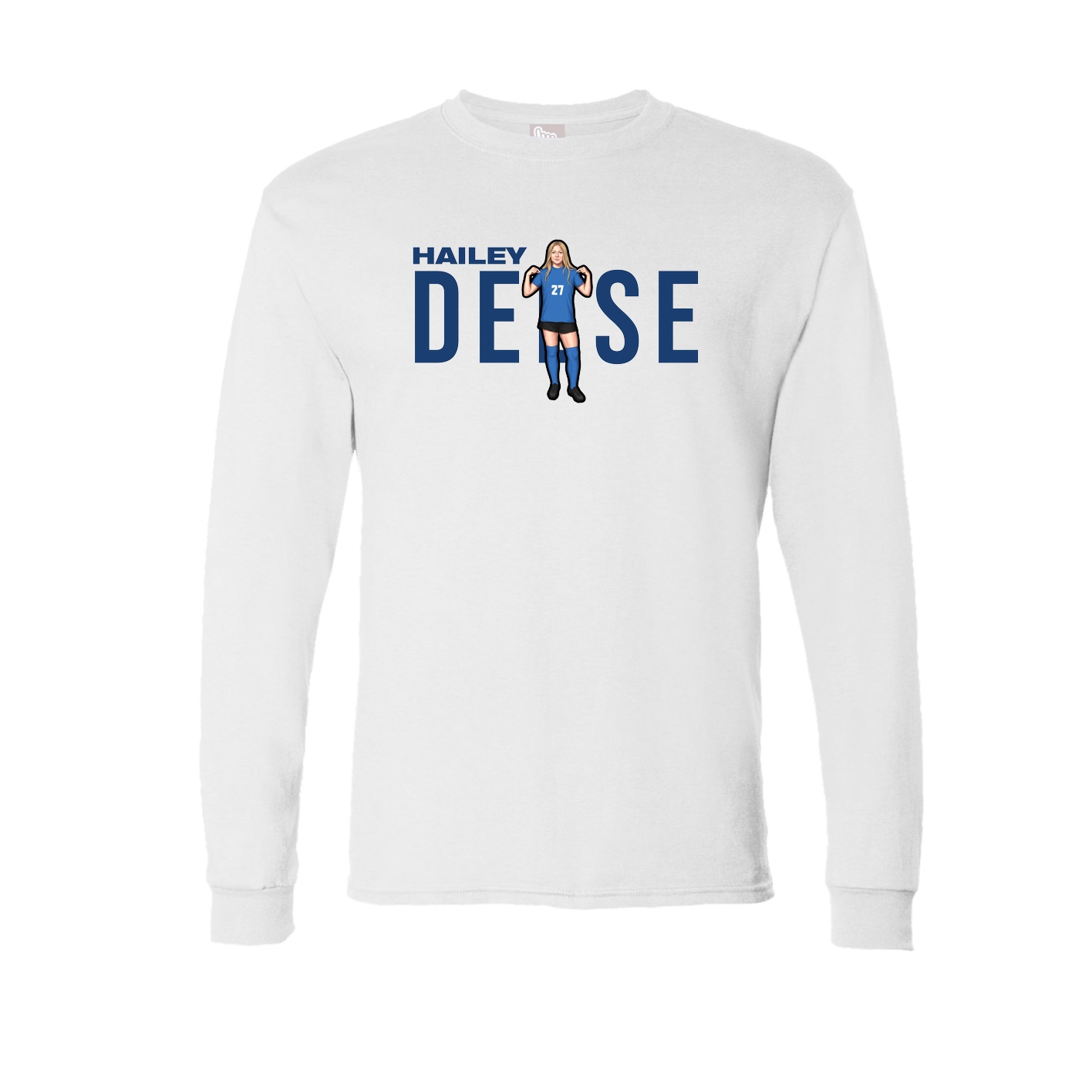 Long Sleeve Tee — Player Name in White