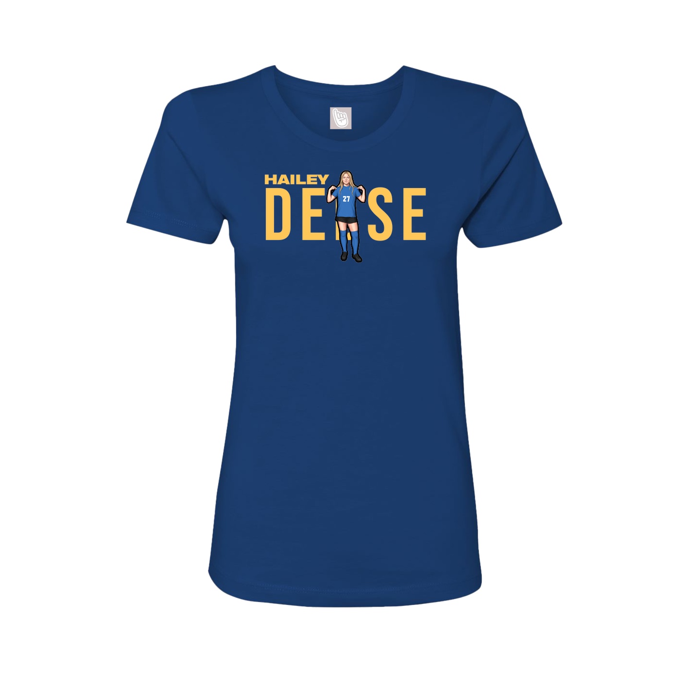 Fitted Women's Tee — Player Name in Royal