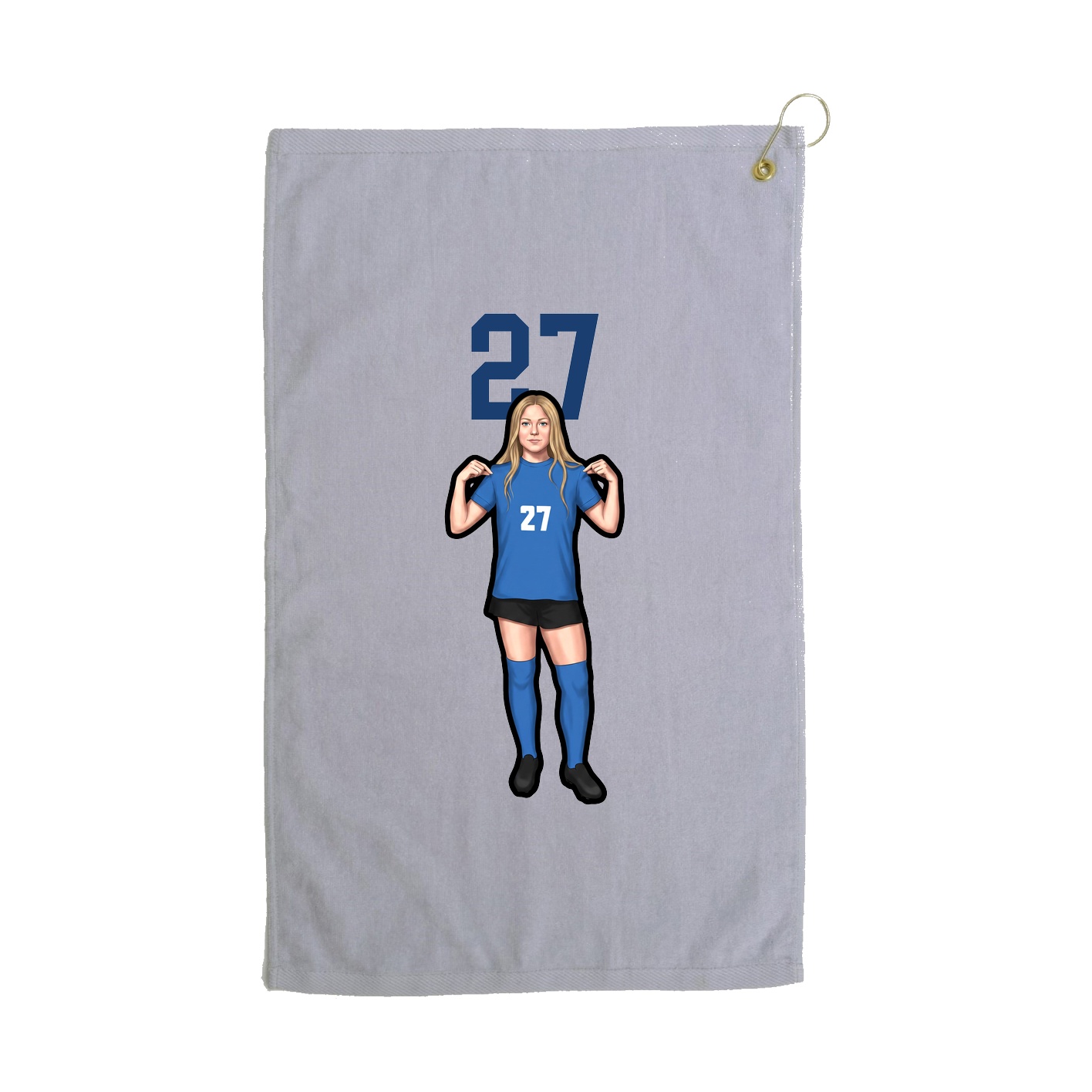 Golf Towel — Number Top in Grey