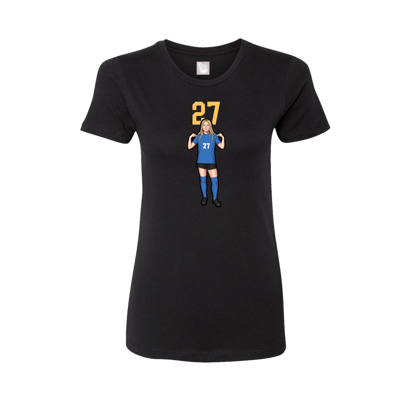 Fitted Women's Tee — Number Top in Black