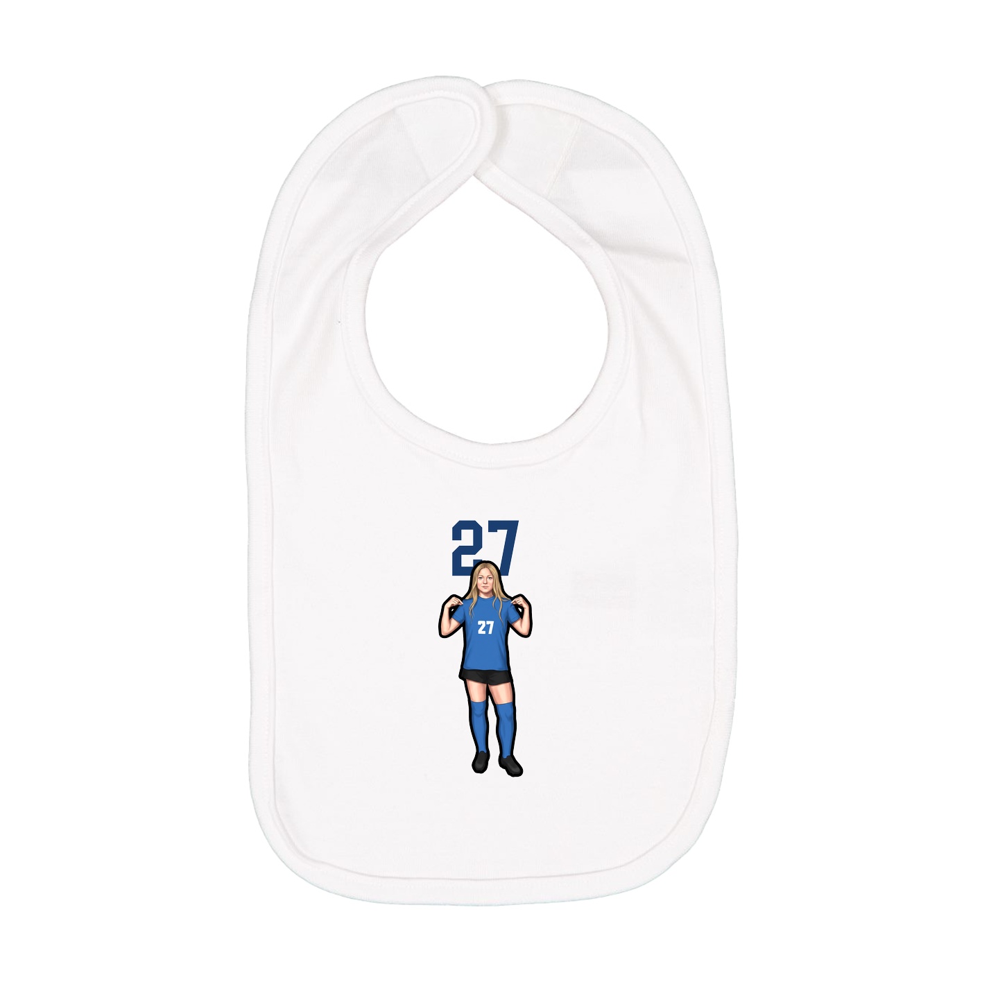 Infant Bib — Number Top in White