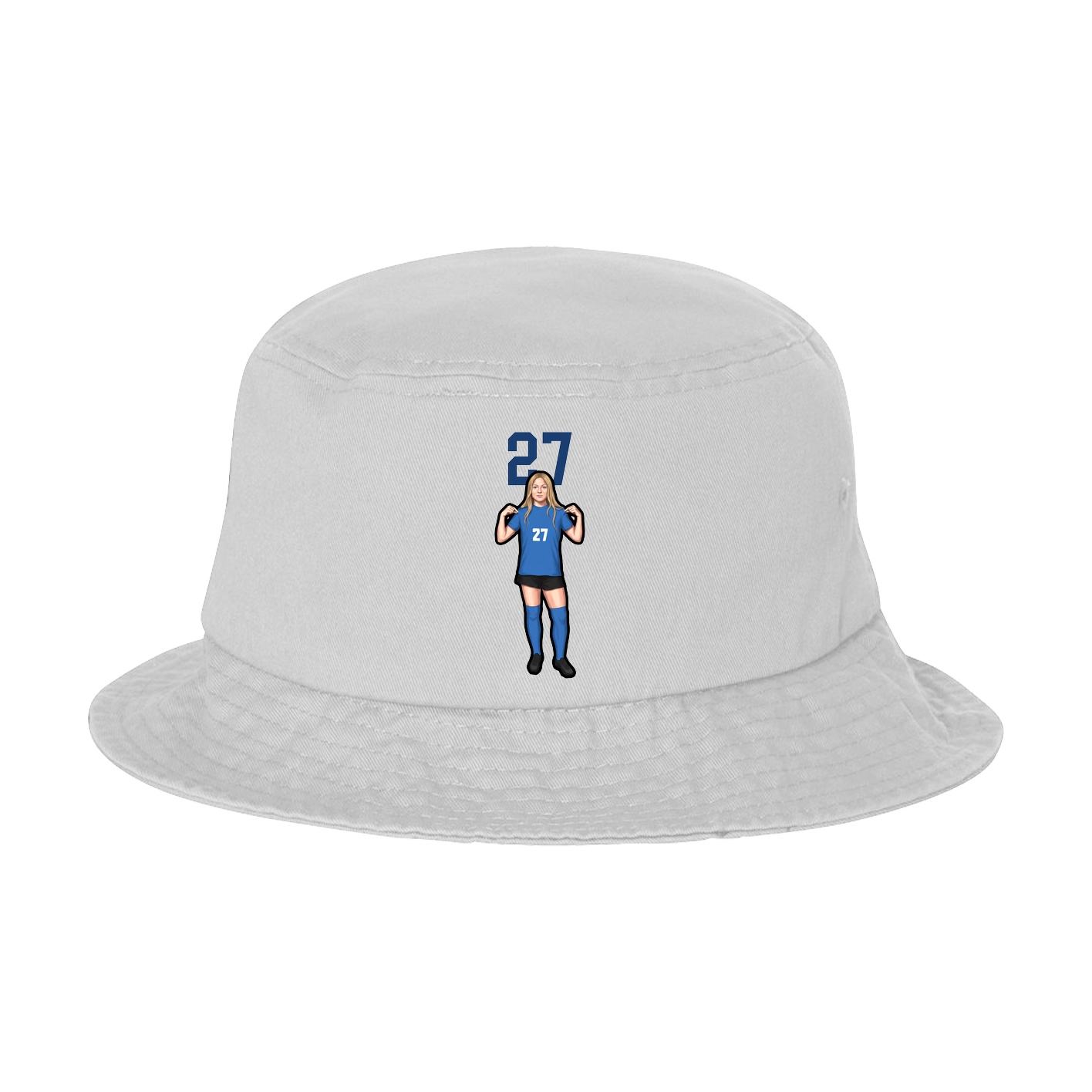 Bucket Cap — Number Top in White