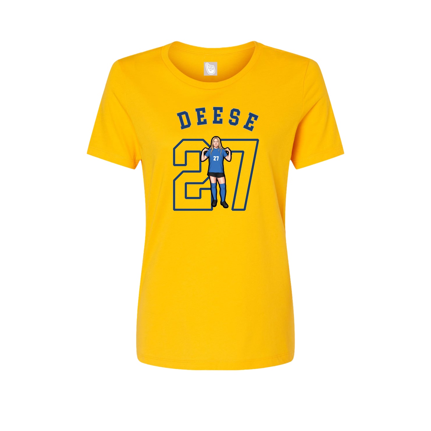 Fitted Women's Tee — Shirsey Arch in Gold