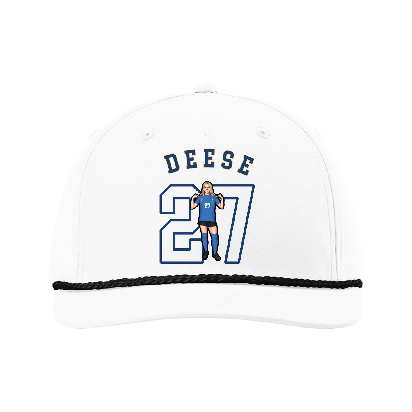 Five-Panel Classic Rope Cap — Shirsey Arch in White