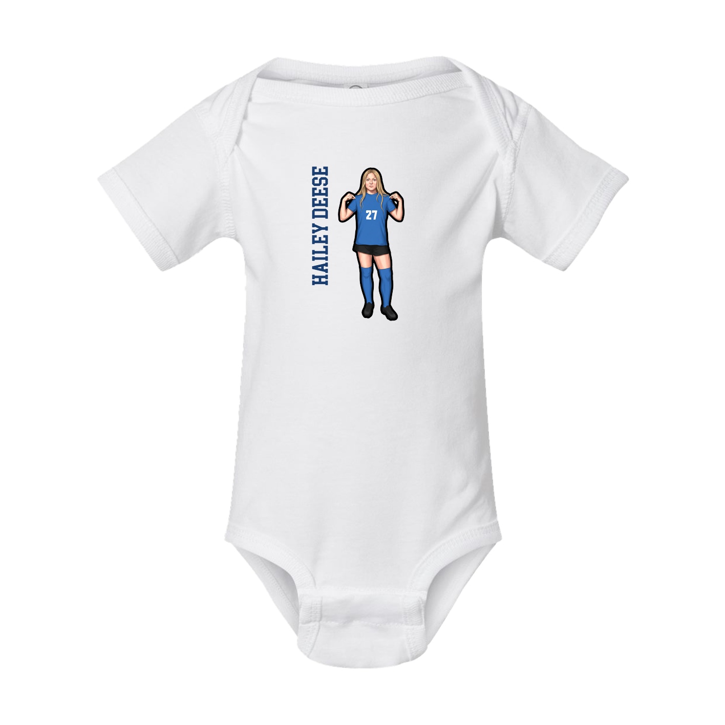 Baby Onesie — Name Vertical in White