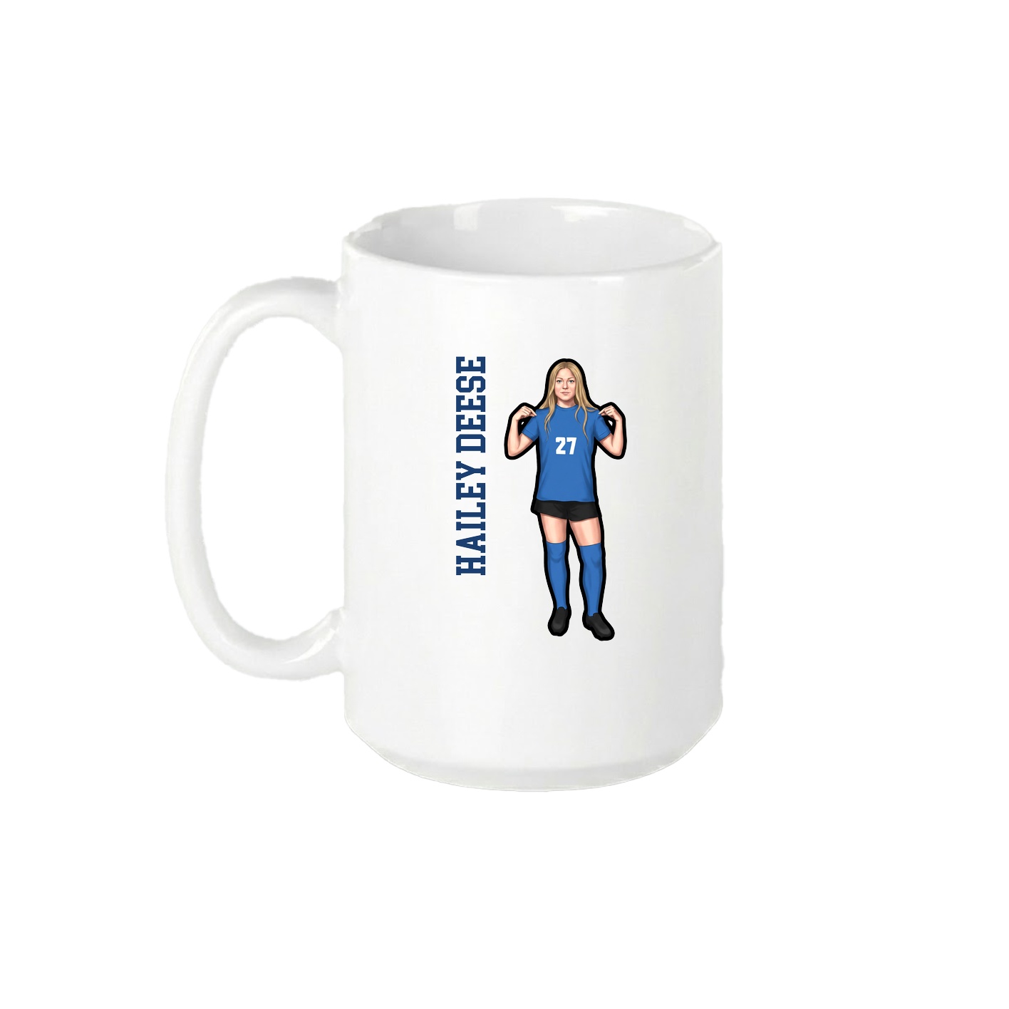 15oz Coffee Mug — Name Vertical in White