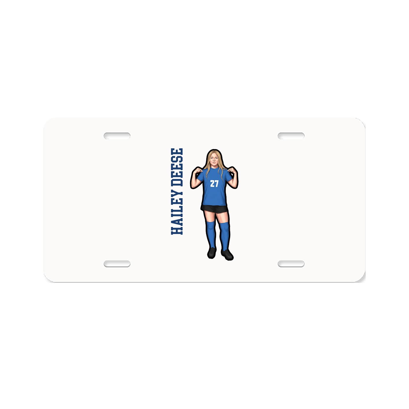 License Plate — Name Vertical in Classic