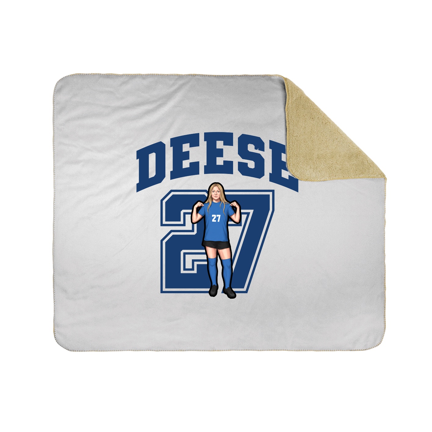Throw Blanket — Number in White