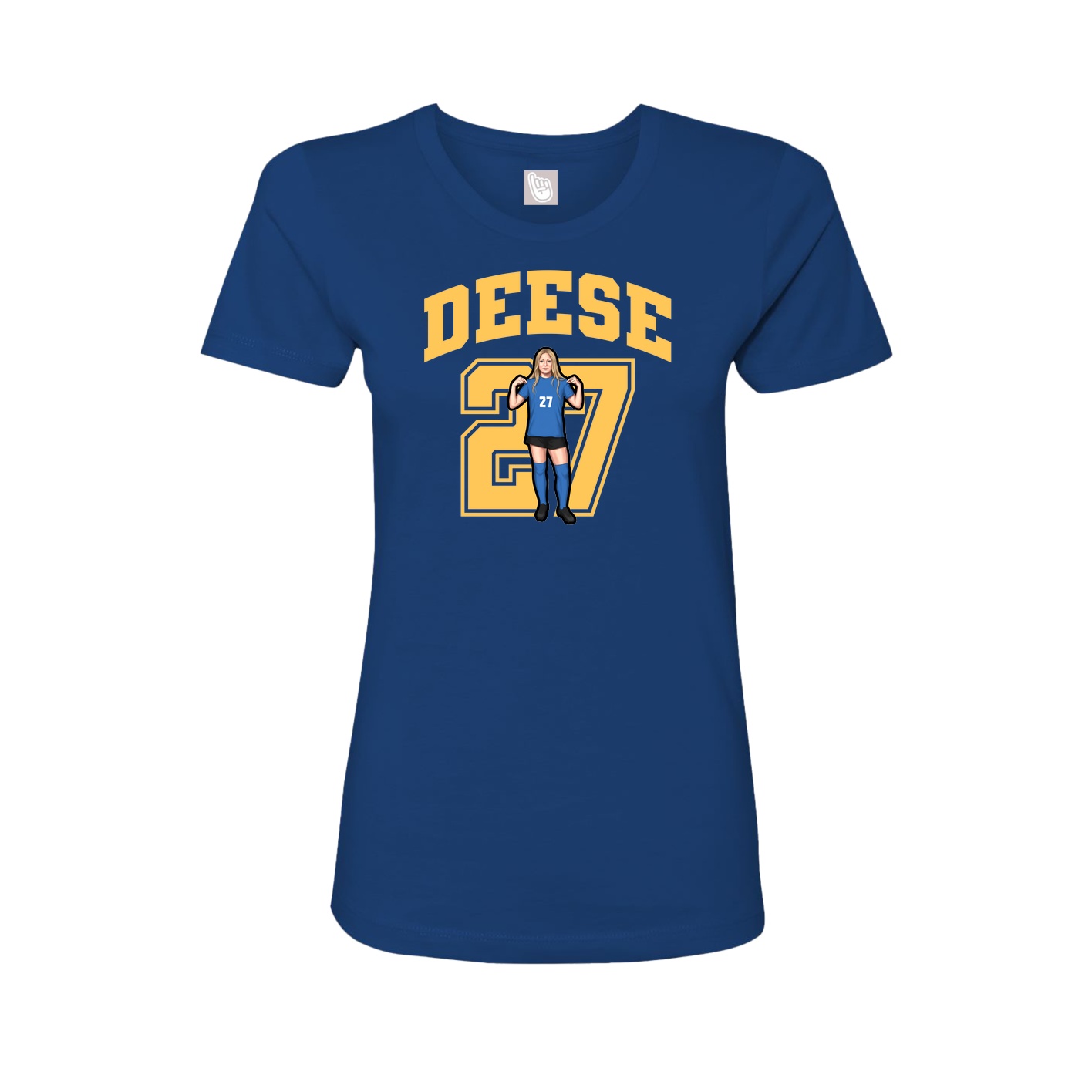 Fitted Women's Tee — Number in Royal