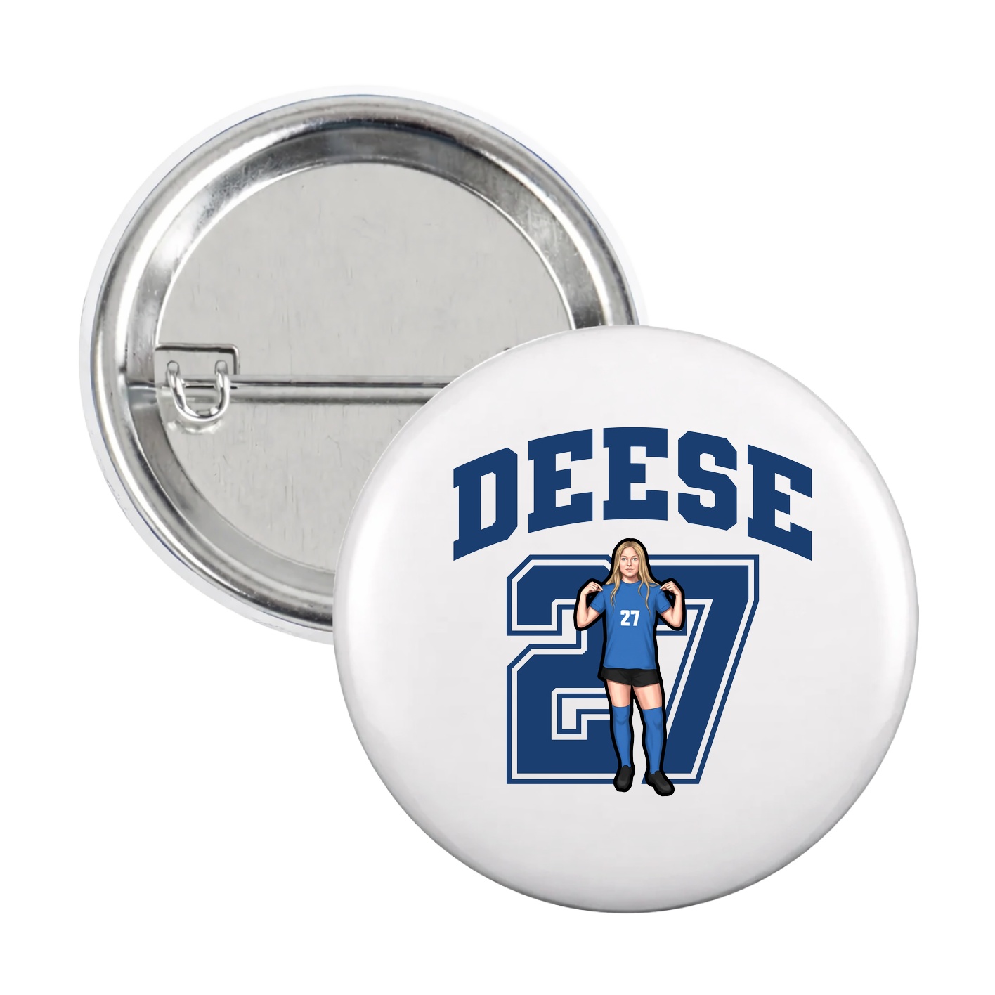 Game Day Button — Number in White