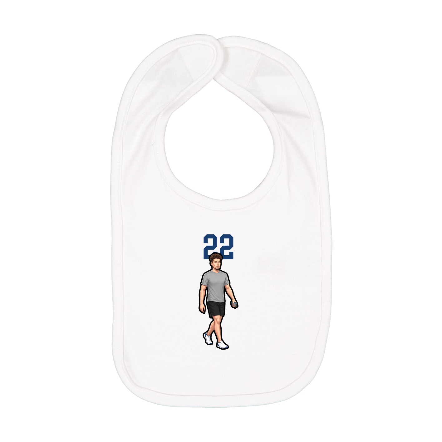 Infant Bib — Number Top in White