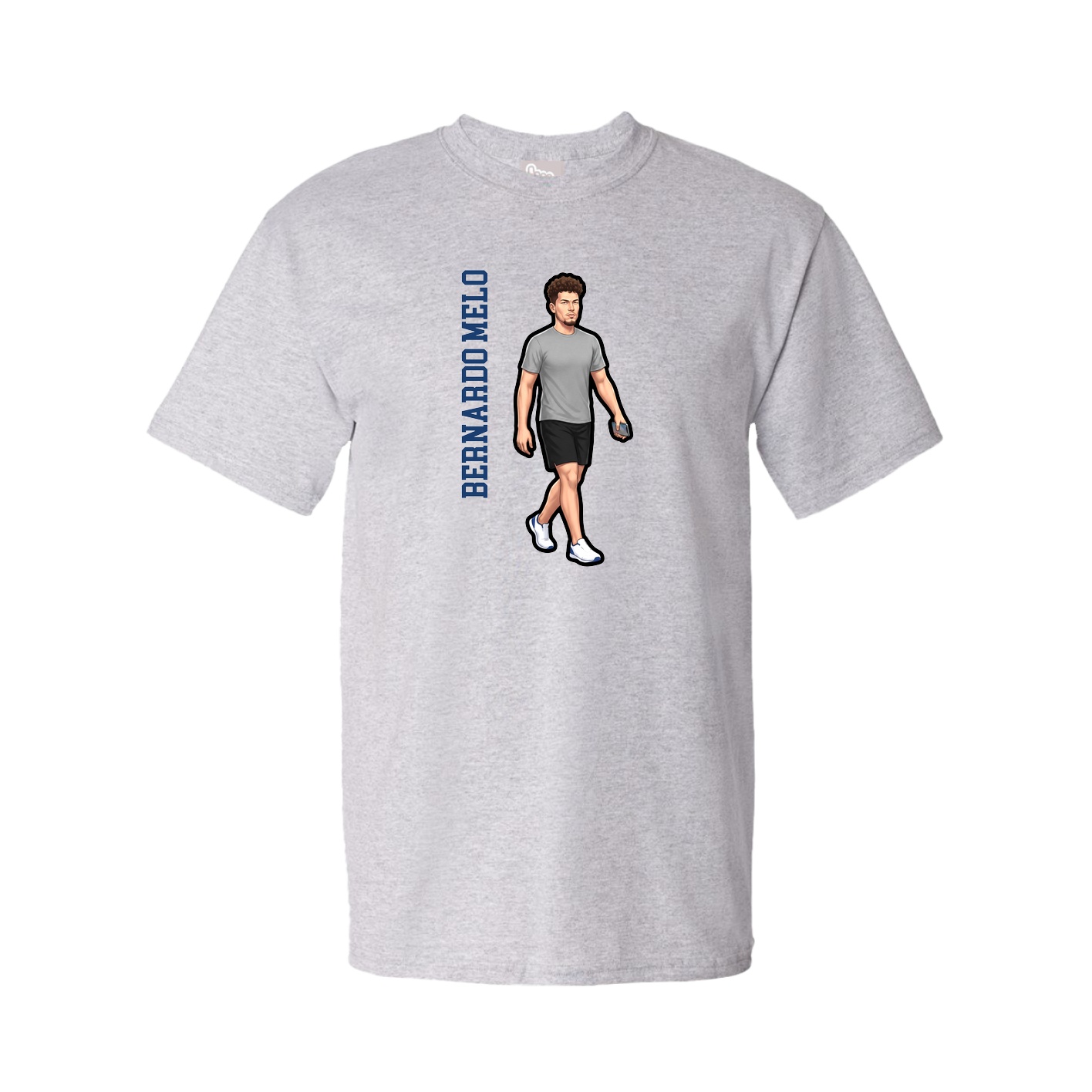 Youth Tee — Name Vertical in Grey