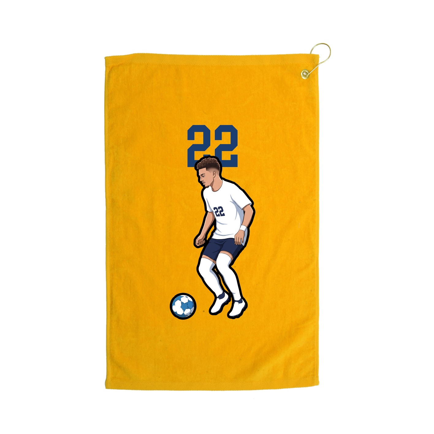 Golf Towel — Number Top in Gold