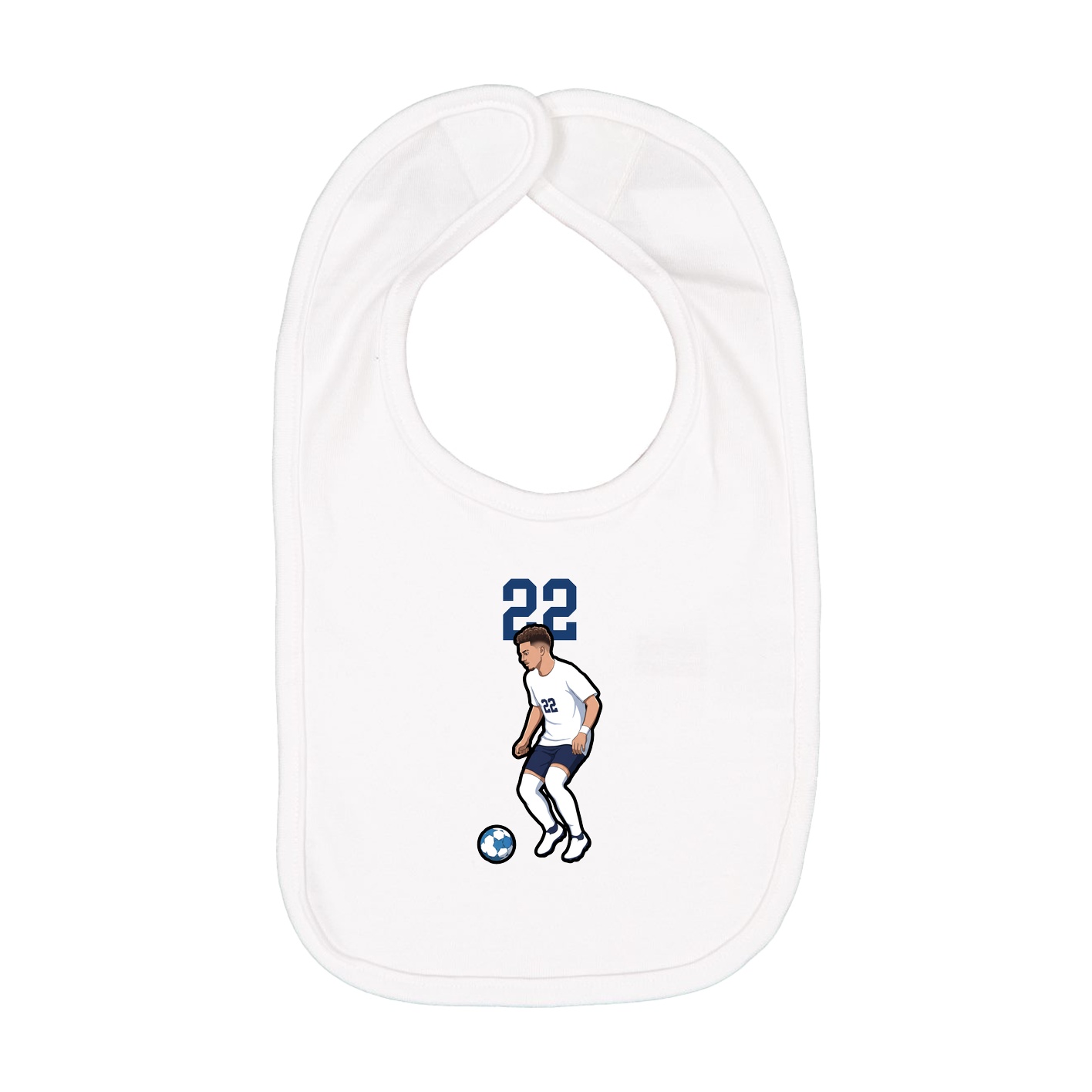 Infant Bib — Number Top in White