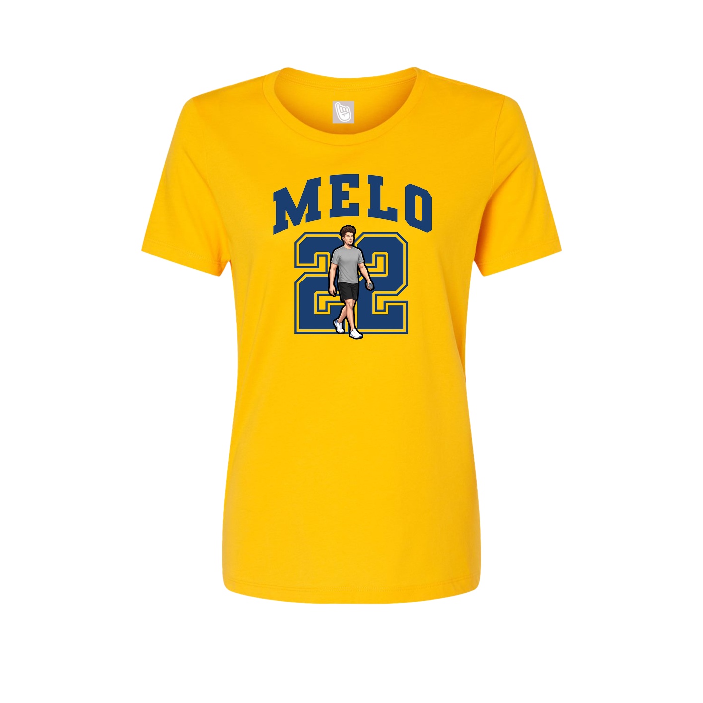 Fitted Women's Tee — Number in Gold