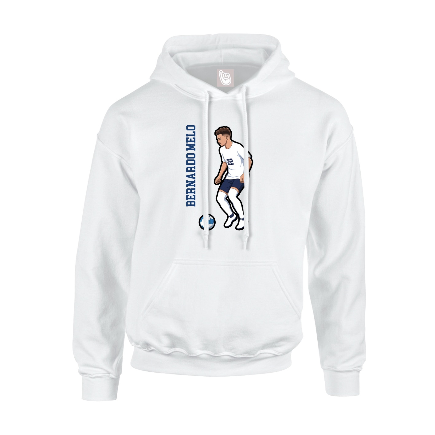 Hoodie — Name Vertical in White
