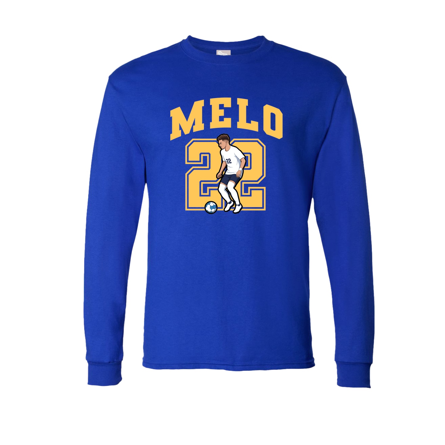 Long Sleeve Tee — Number in Royal