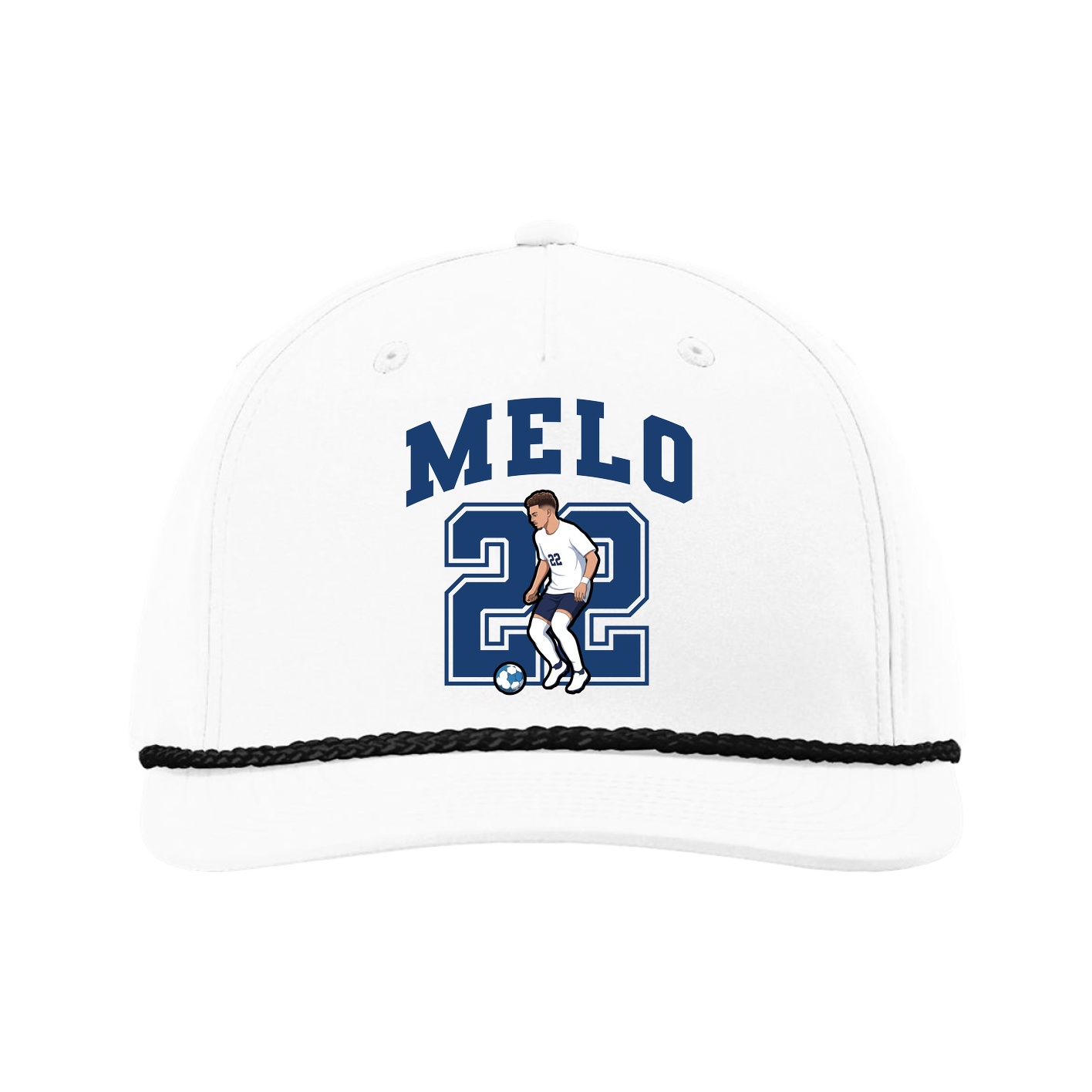 Five-Panel Classic Rope Cap — Number in White