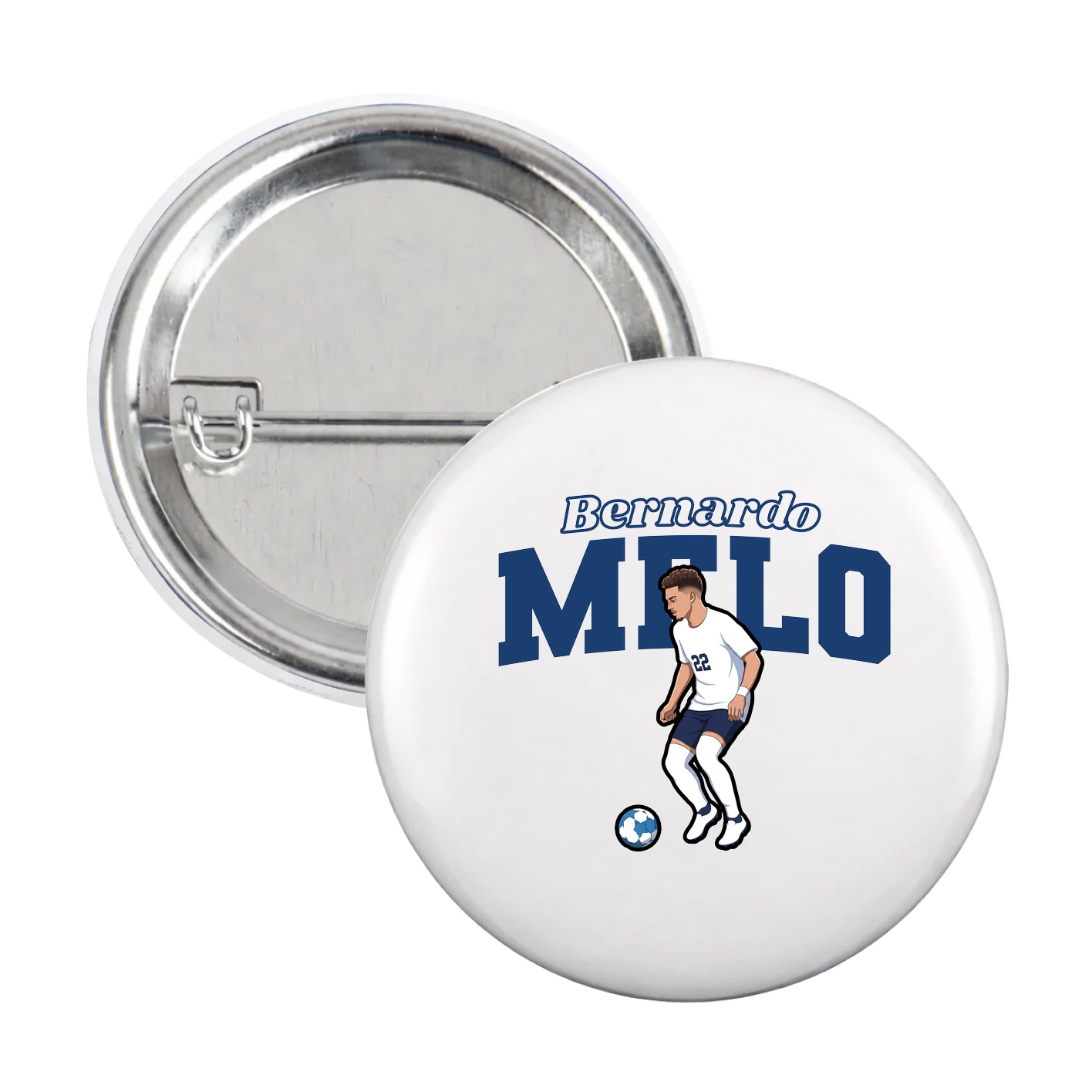 Game Day Button — Name Arch in White