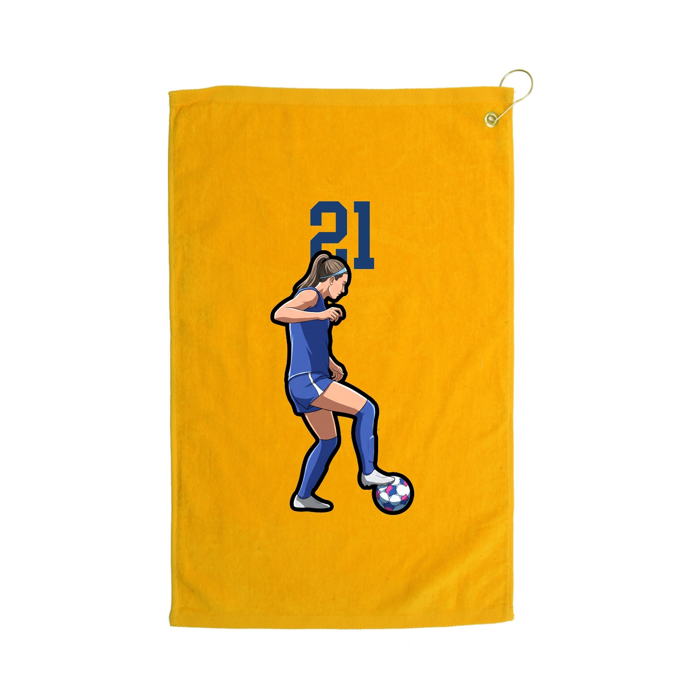 Golf Towel — Number Top in Gold