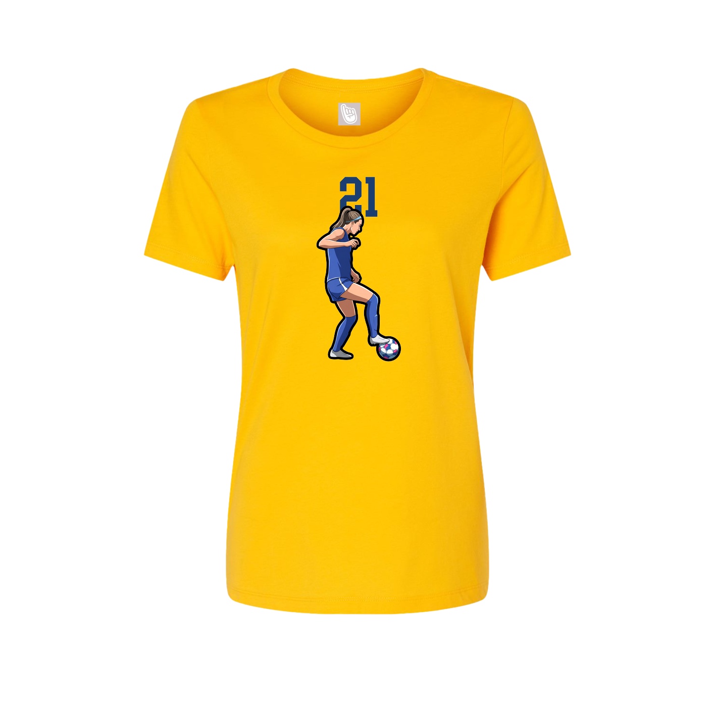 Fitted Women's Tee — Number Top in Gold