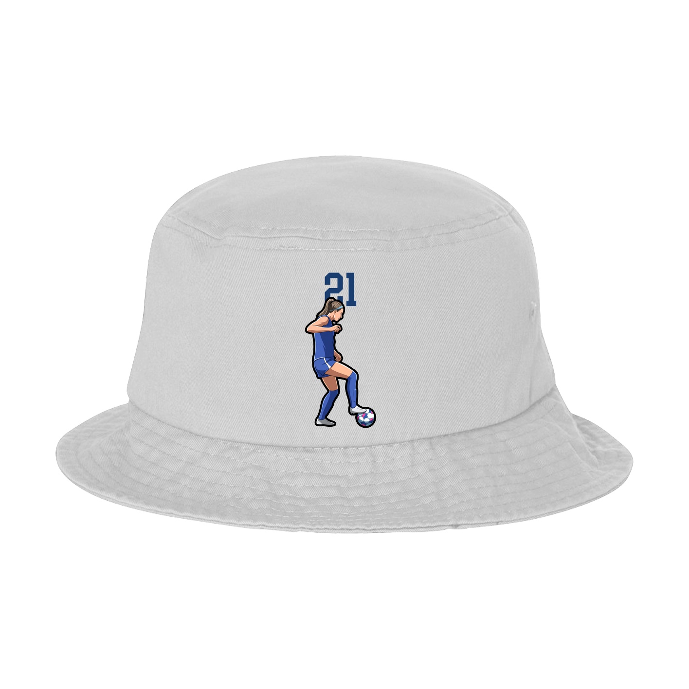 Bucket Cap — Number Top in White