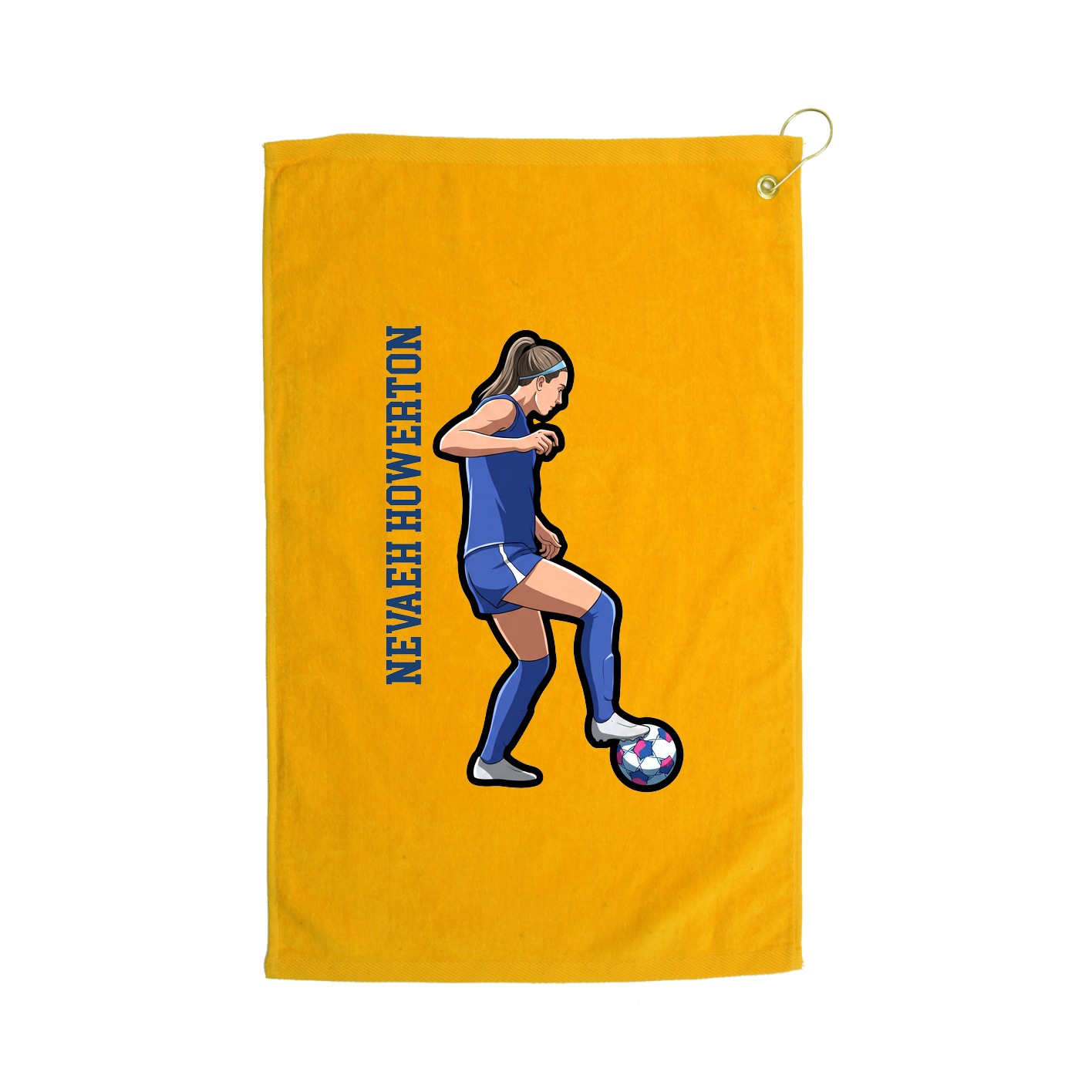 Golf Towel — Name Vertical in Gold