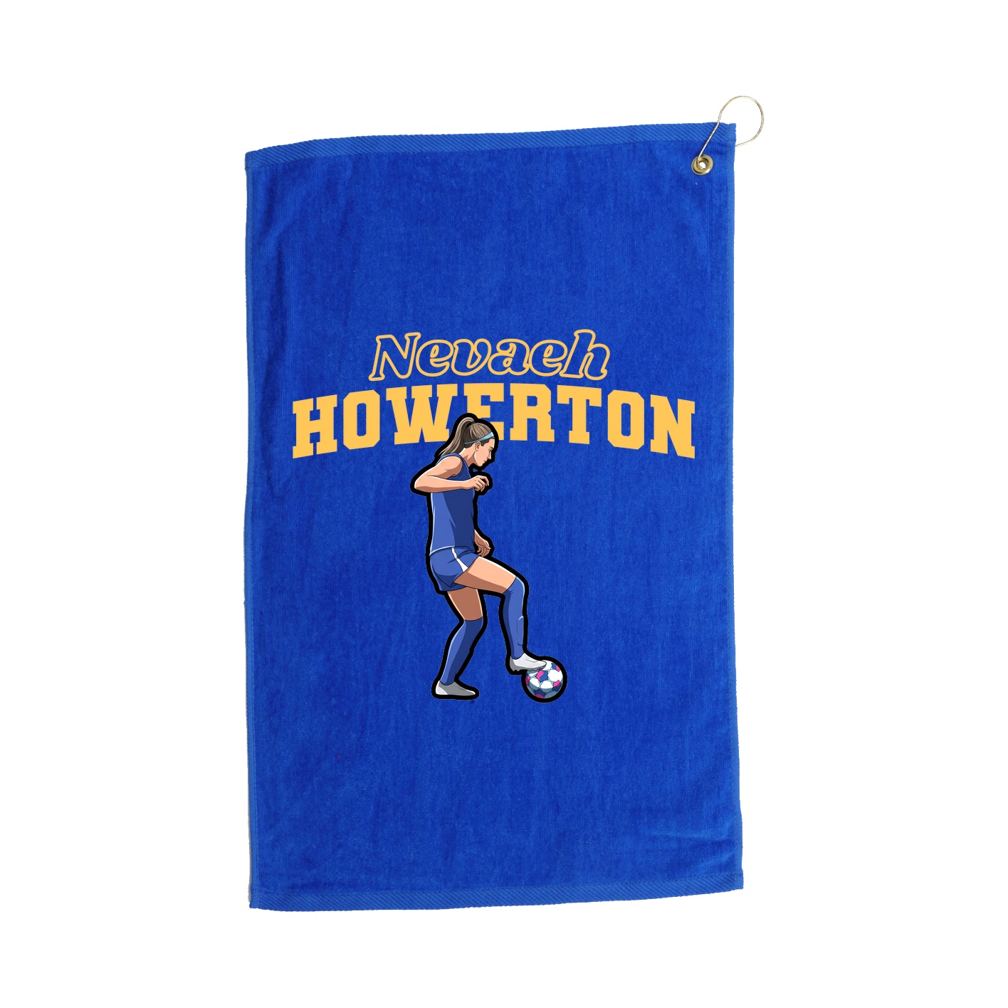 Golf Towel — Name Arch in Royal