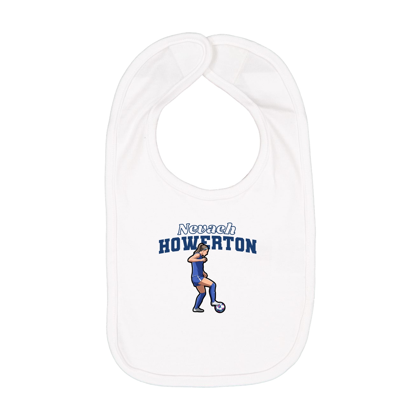 Infant Bib — Name Arch in White