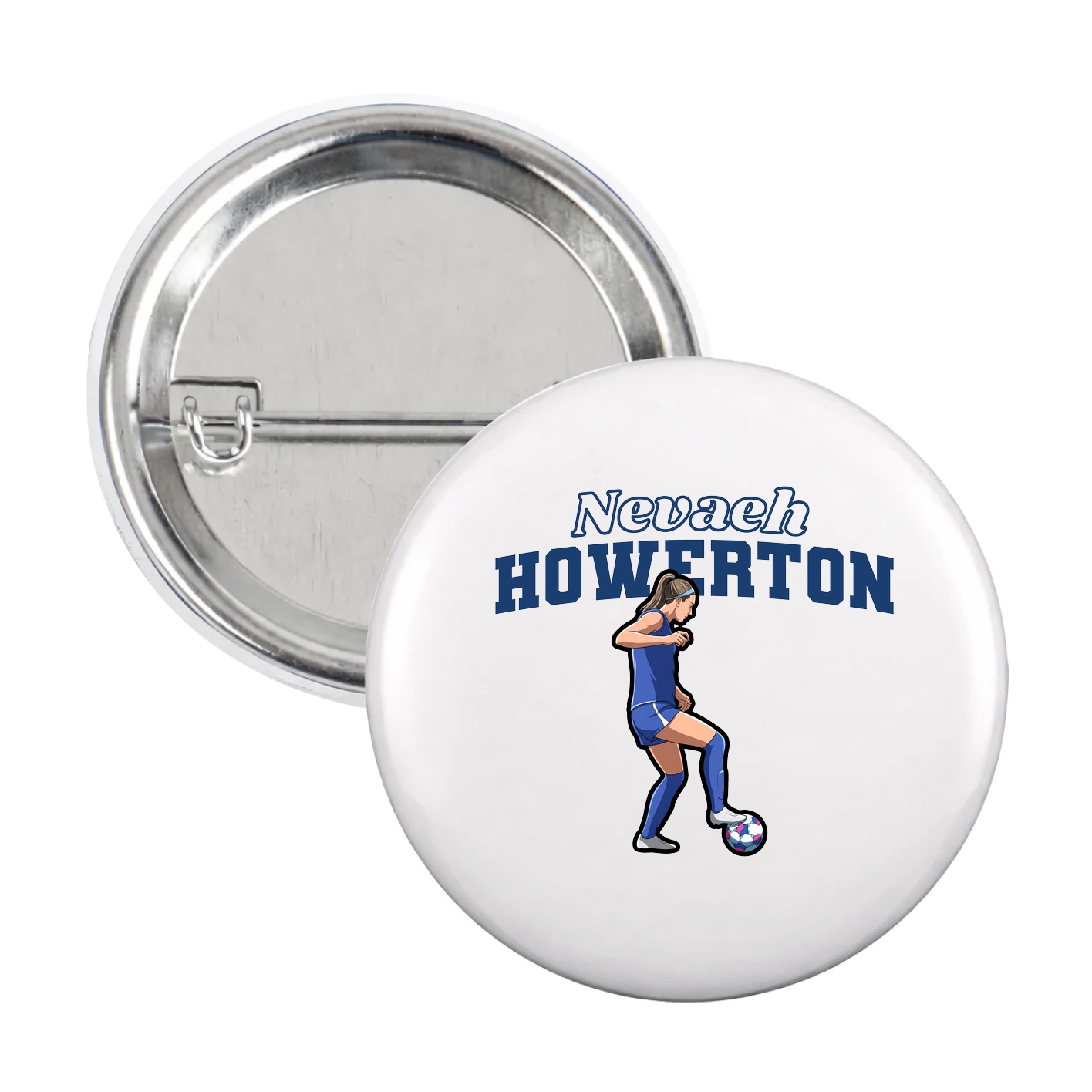 Game Day Button — Name Arch in White