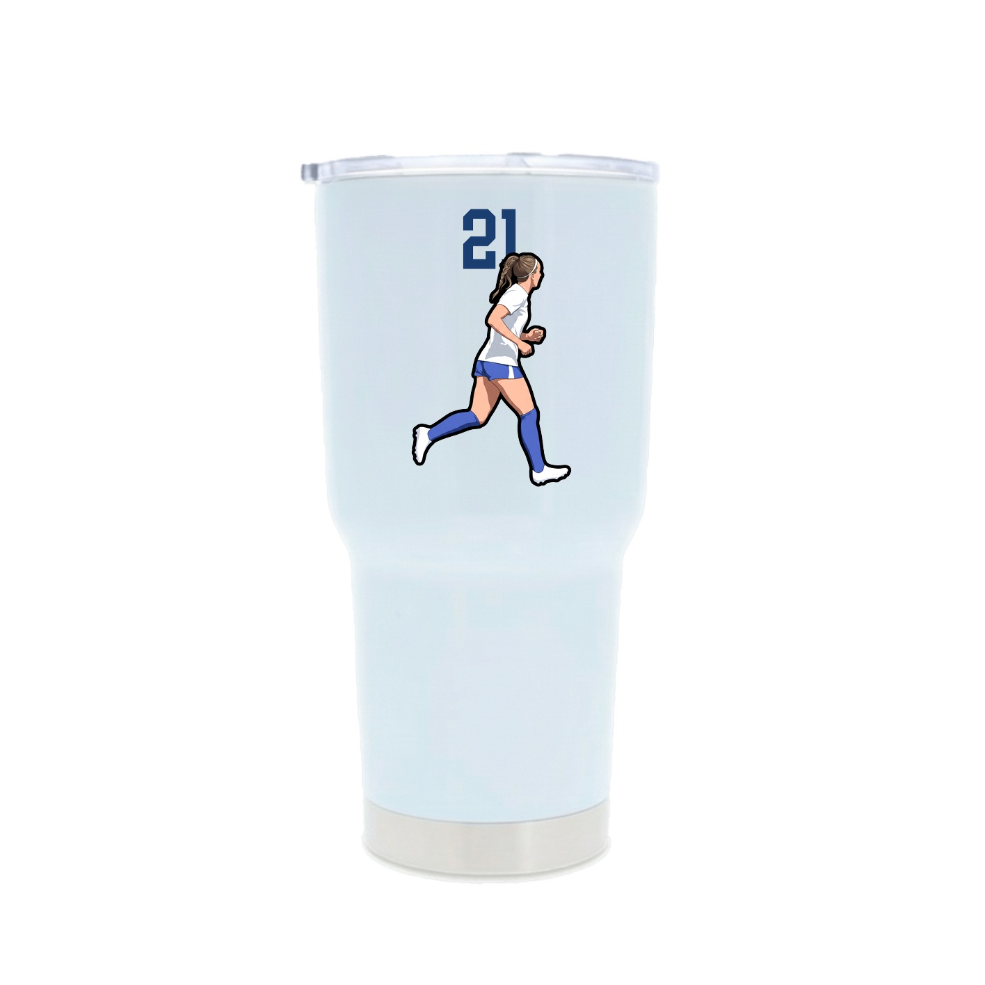 30oz Stainless Steel Tumbler — Number Top in White