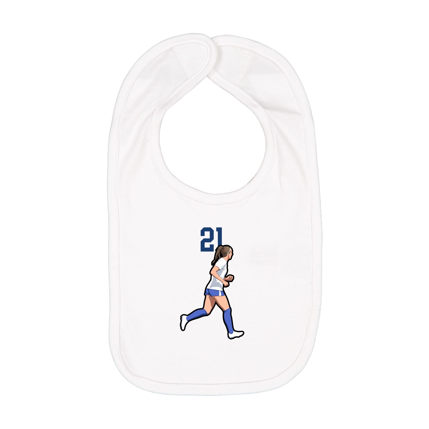 Infant Bib — Number Top in White