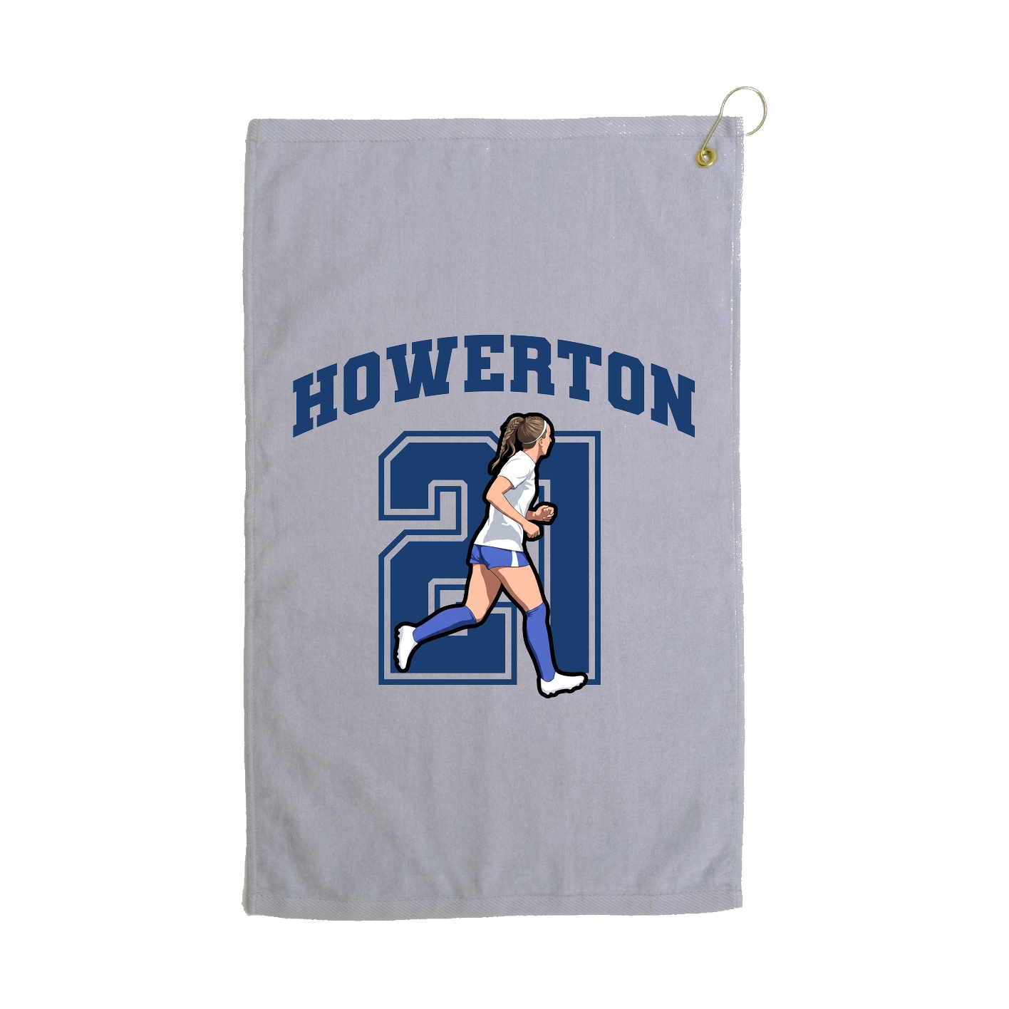 Golf Towel — Number in Grey