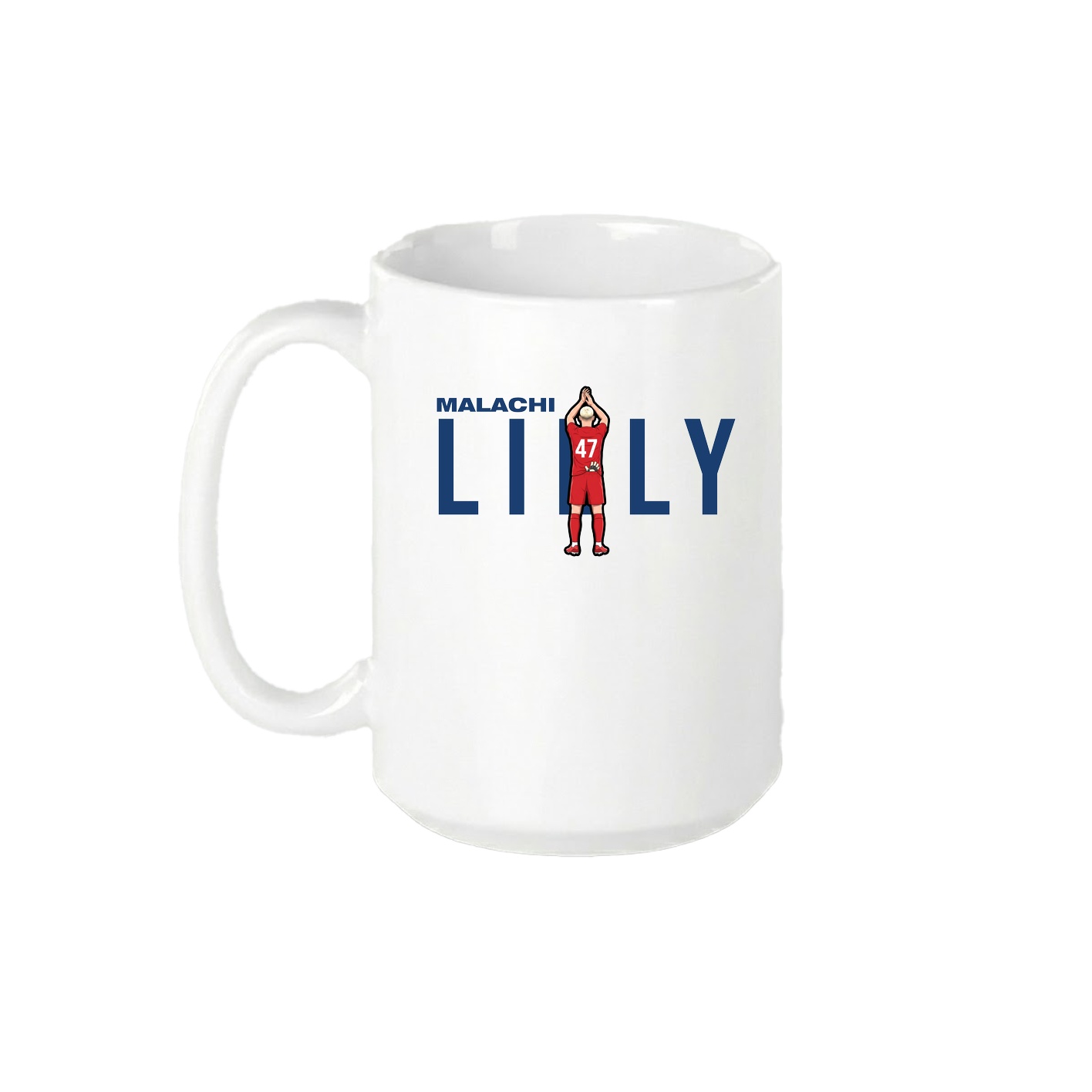 15oz Coffee Mug — Player Name in White