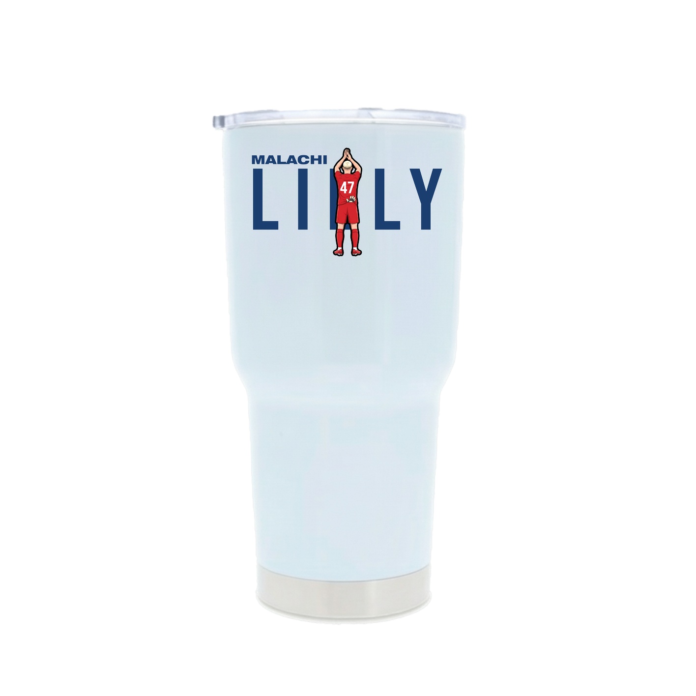 30oz Stainless Steel Tumbler — Player Name in White