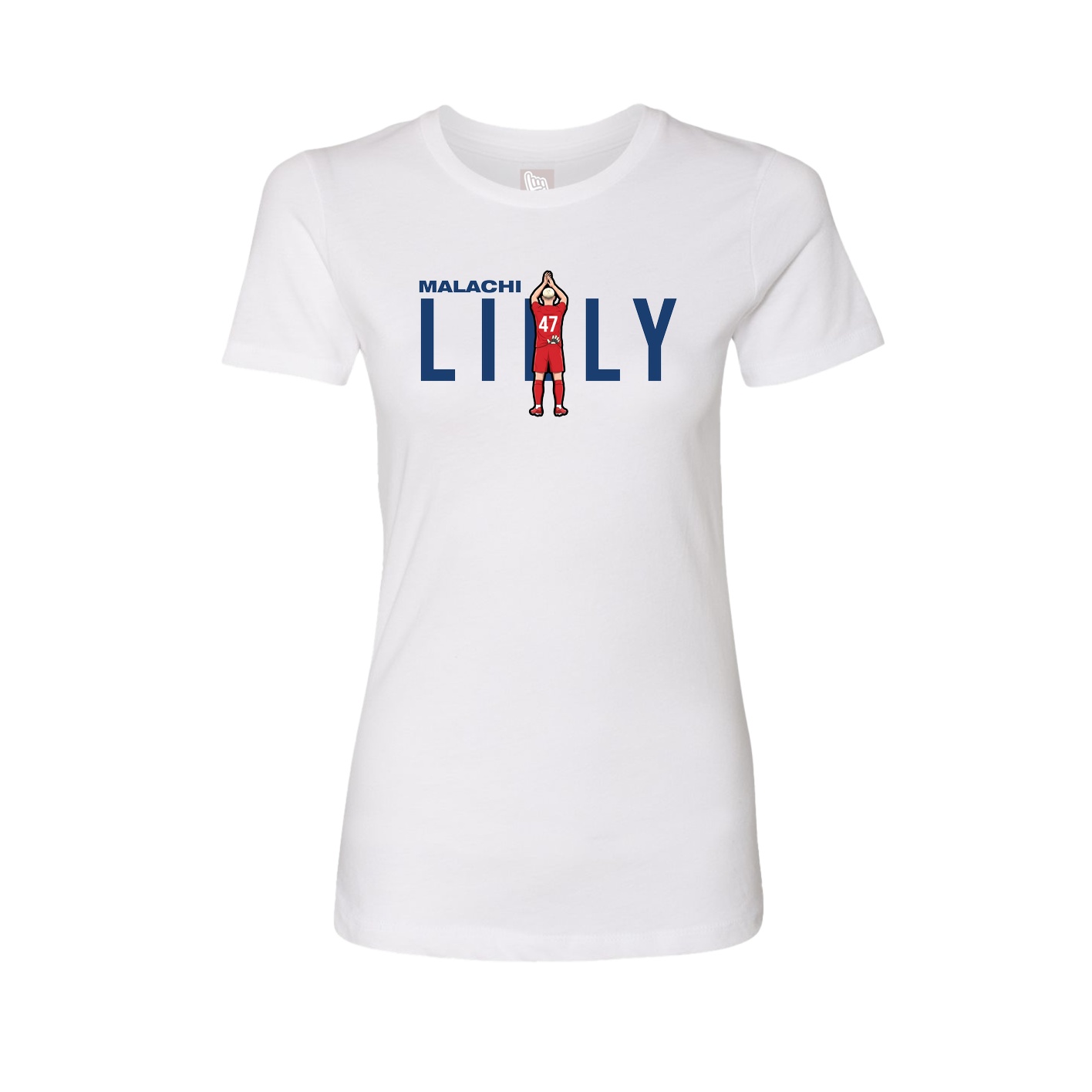Fitted Women's Tee — Player Name in White