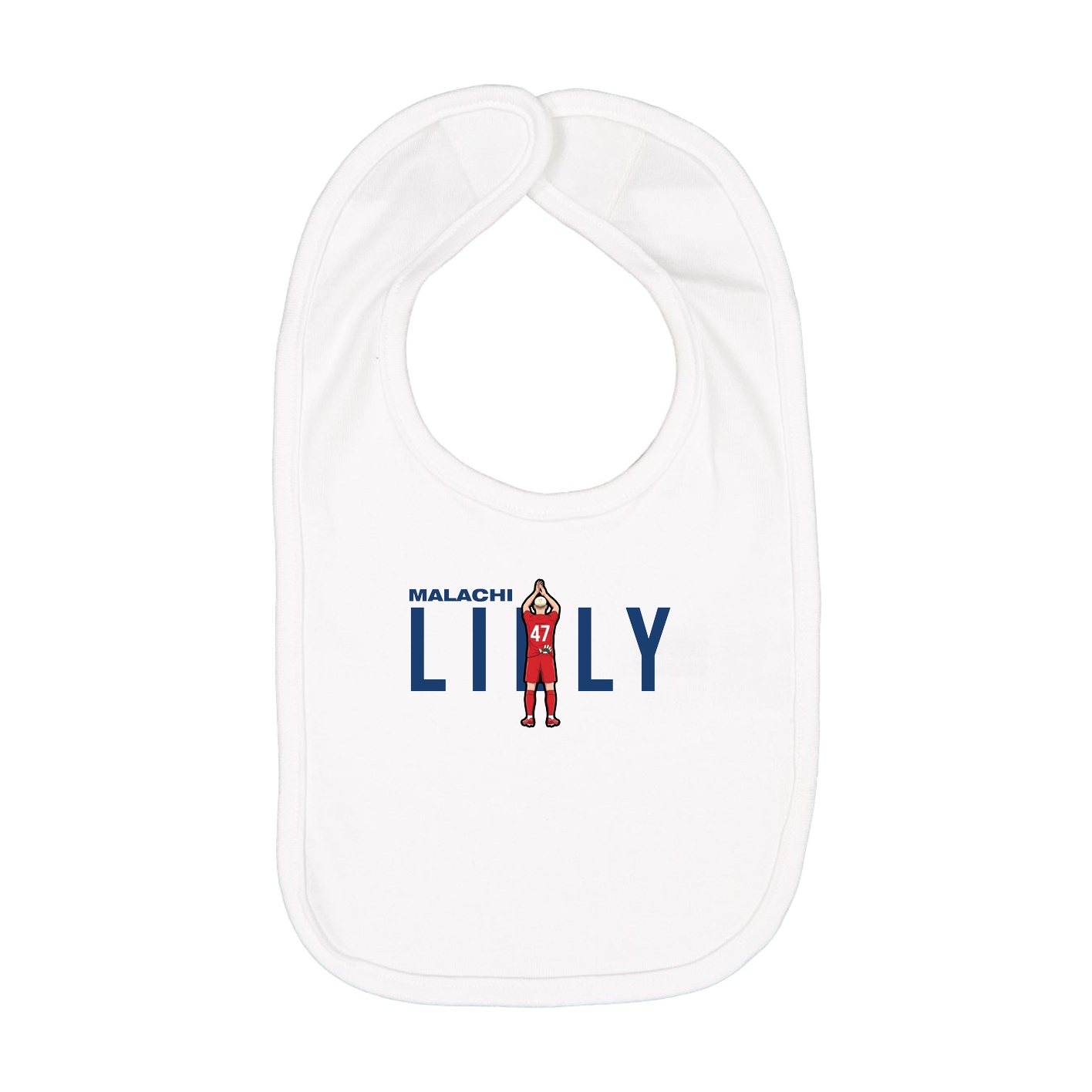Infant Bib — Player Name in White