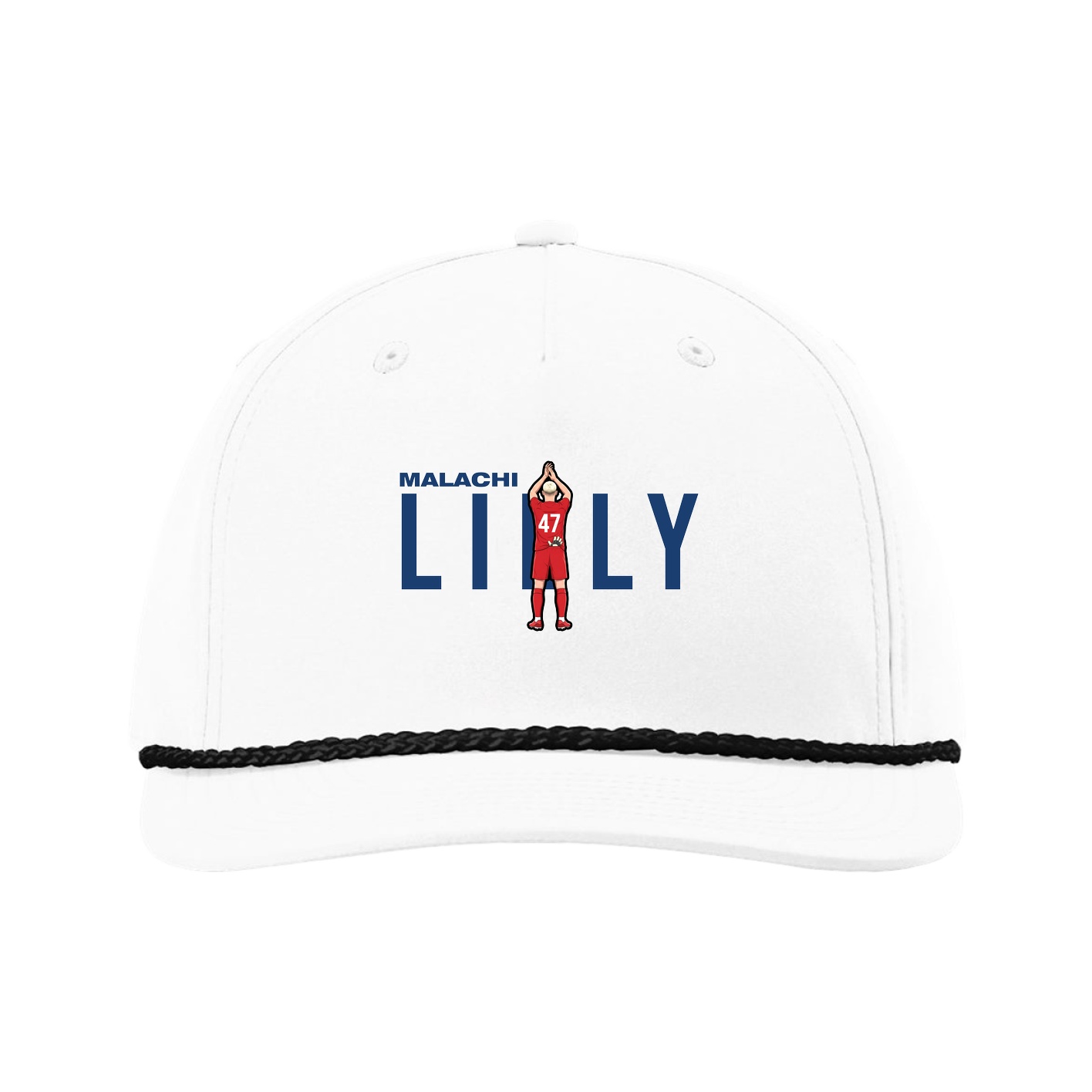 Five-Panel Classic Rope Cap — Player Name in White