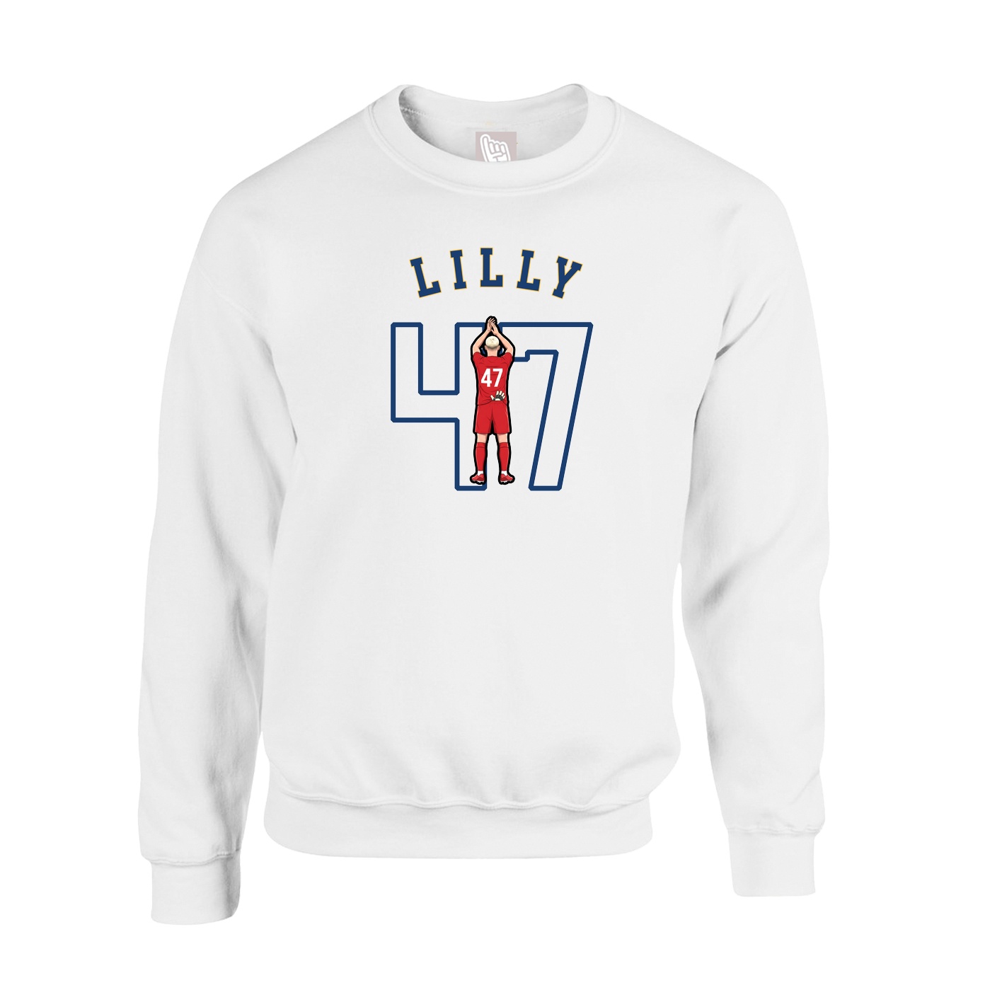 Fleece Crew — Shirsey Arch in White
