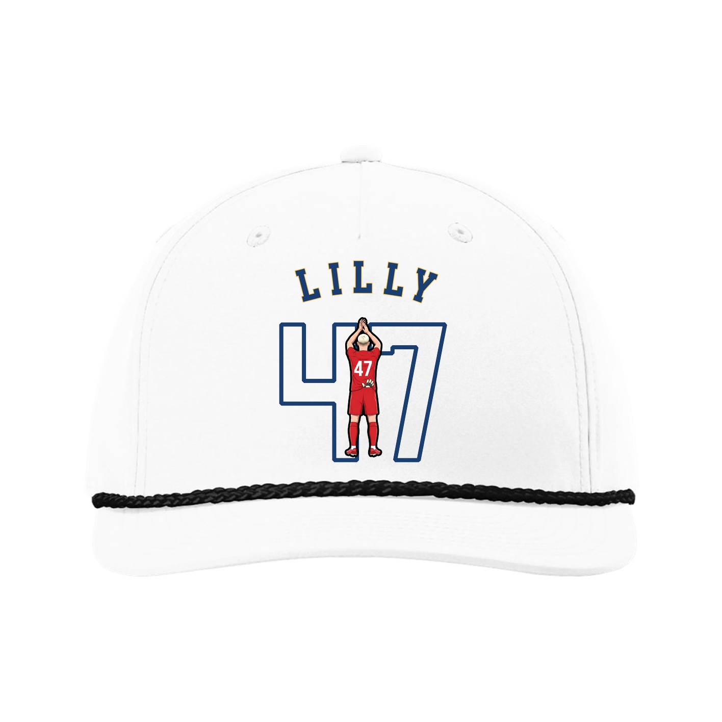 Five-Panel Classic Rope Cap — Shirsey Arch in White